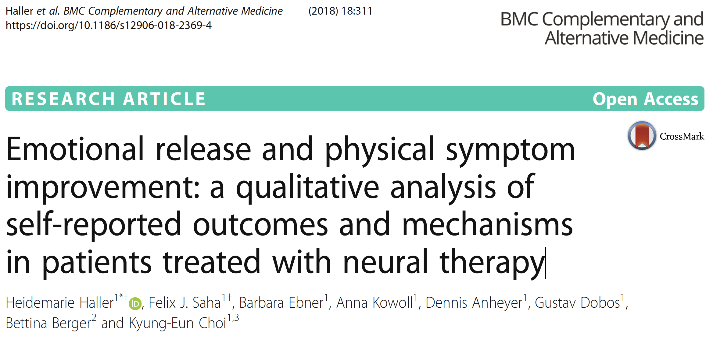 EMOTIONAL RELEASE QUALITATIVE ANALYSIS NEURAL THERAPY