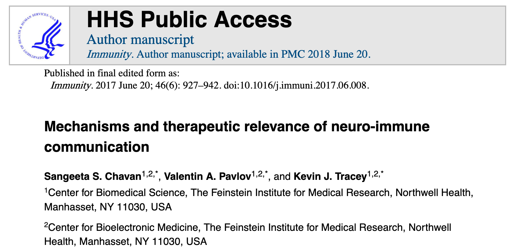 MECHANISMS AND THERAPEUTIC RELEVANCE OF NEURO IMMUNE COMMUNICATION